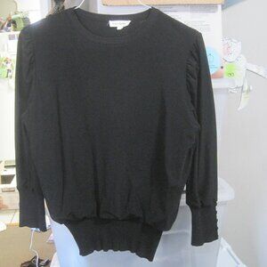 Classic Black Dress Top with Line of Buttons on Sleeves